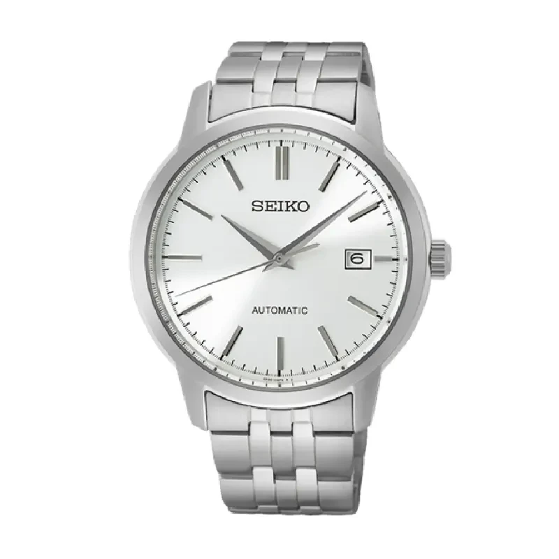 Seiko 5 Sports Silver Dial Automatic Men’s Watch- SRPH85K1
